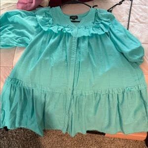 GOGO Aqua Ruffled dress